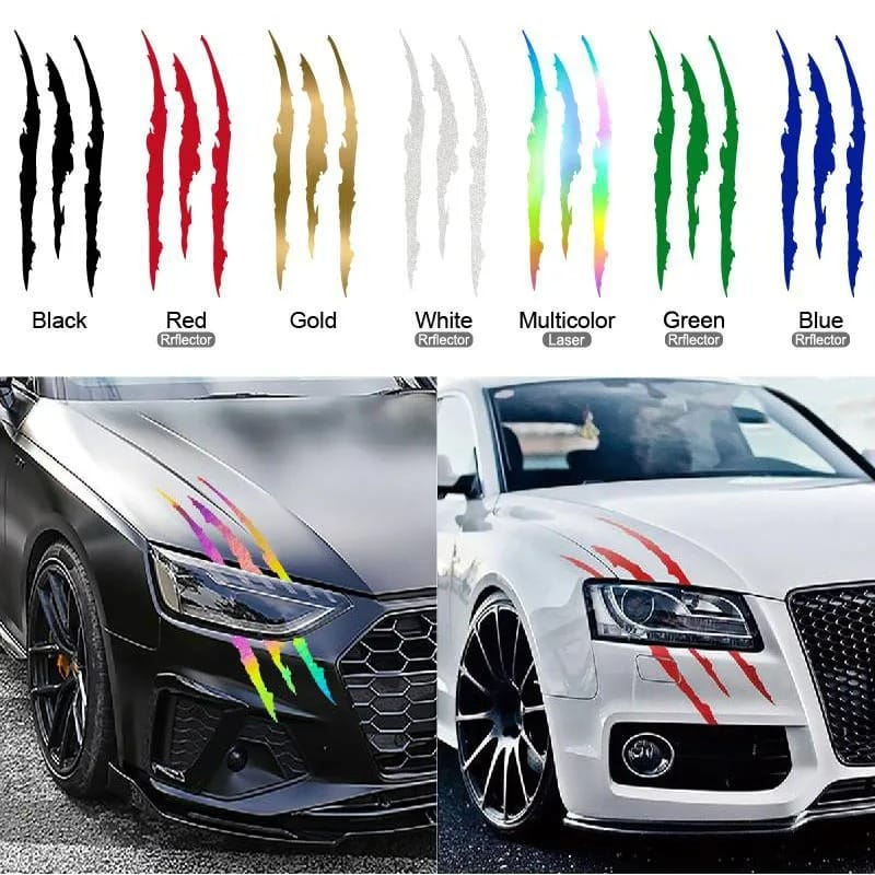 Car Styling Monster Claw Headlight Decals