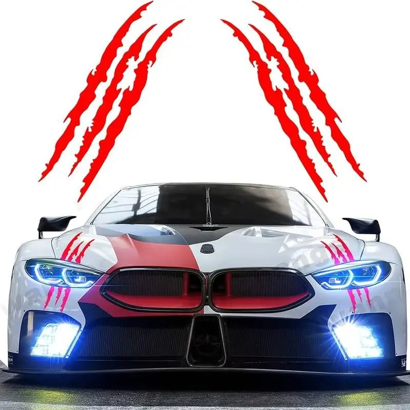 Car Styling Monster Claw Headlight Decals