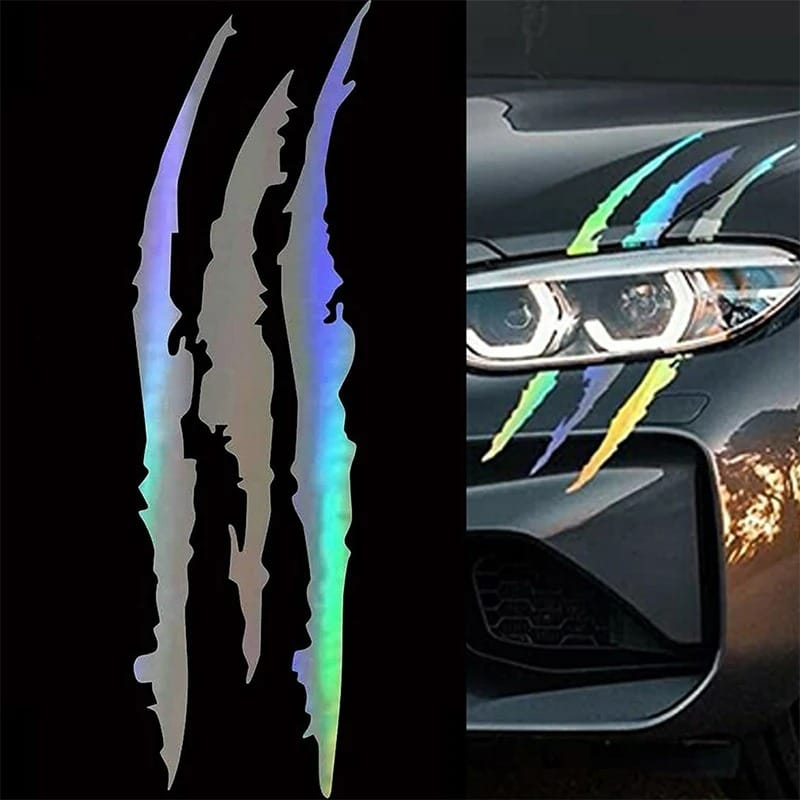 Car Styling Monster Claw Headlight Decals