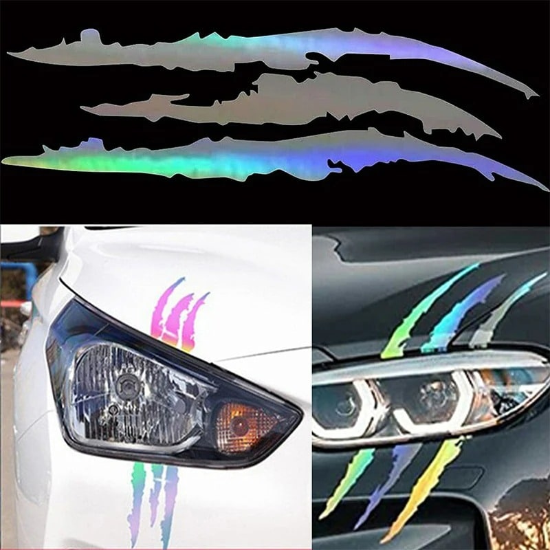 Car Styling Monster Claw Headlight Decals