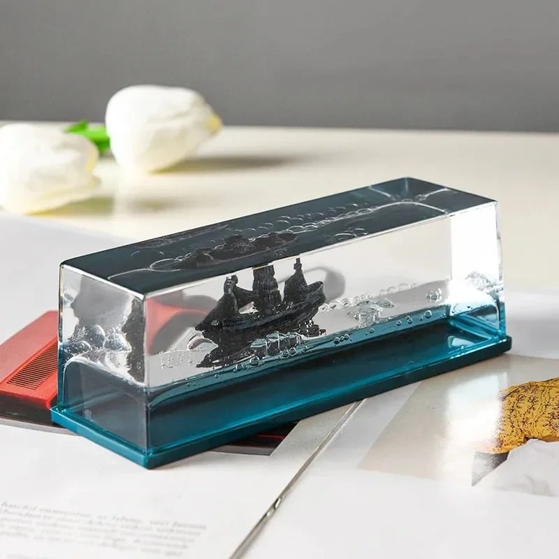 Unsinkable Ship Liquid Wave Desk Toy