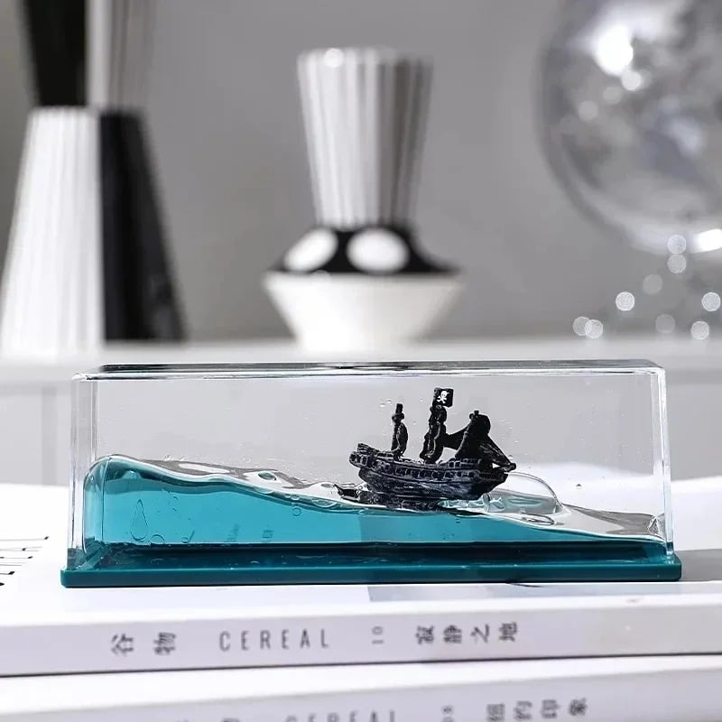 Unsinkable Ship Liquid Wave Desk Toy