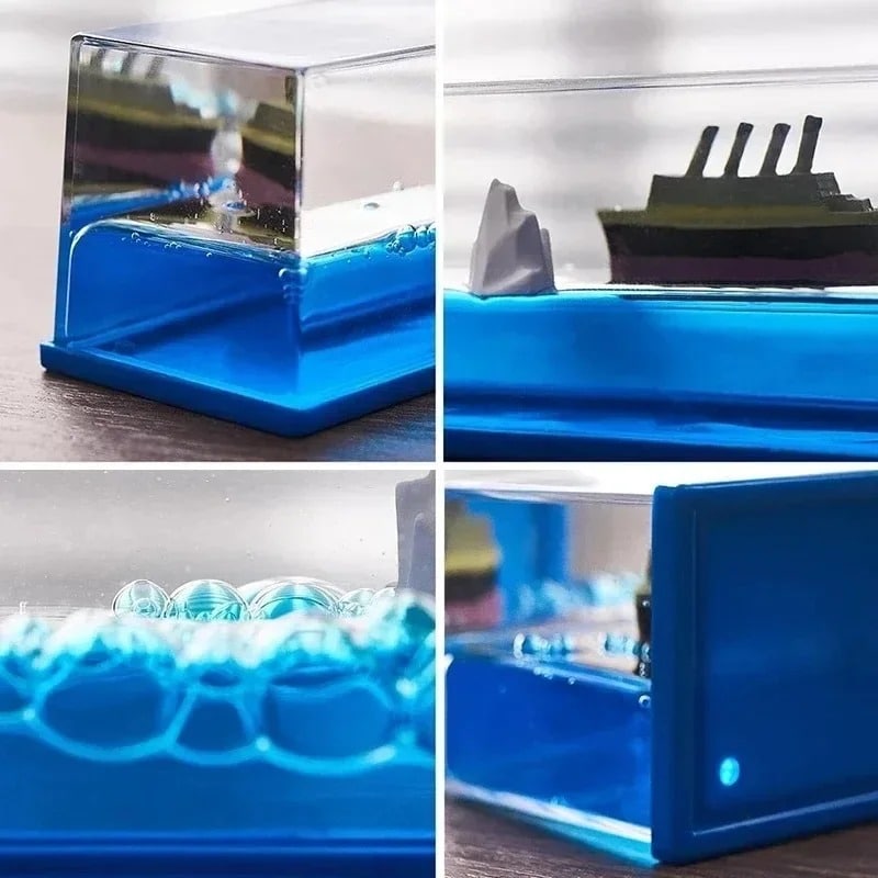 Unsinkable Ship Liquid Wave Desk Toy