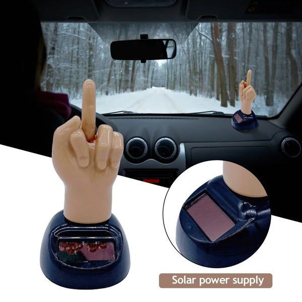 Solar Powered Mid Finger Shaking Car Ornament