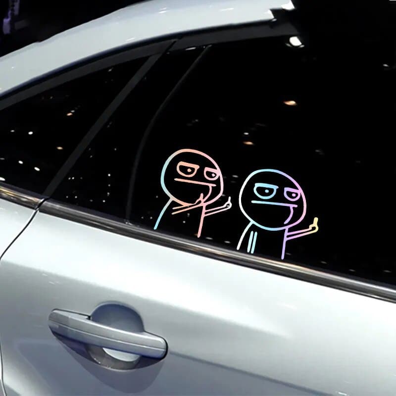 Creative Middle Finger Reflective Sticker - Bike & Car Decal – CARMOODY