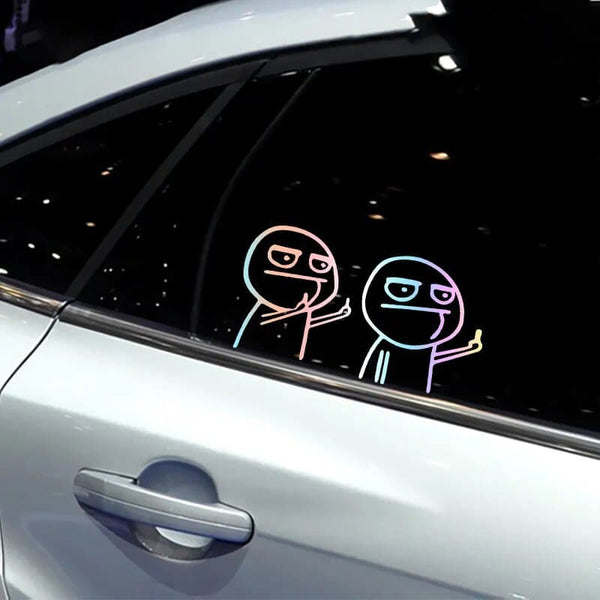 Creative Middle Finger Reflective Sticker - Bike & Car Decal