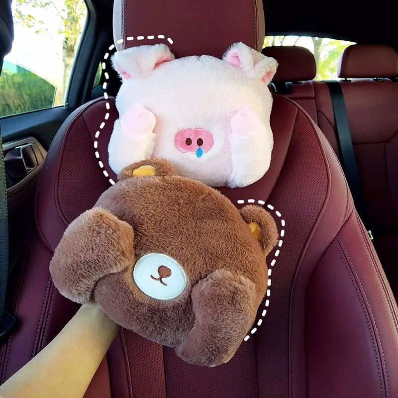 Cartoon Animal Car Headrest Cushion