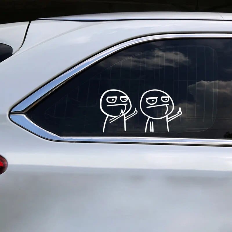 Creative Middle Finger Reflective Sticker - Bike & Car Decal