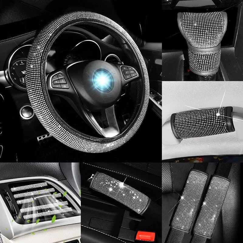 30PCS Women Bling Crystal Diamond Car Interior Decoration